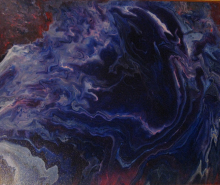 Peinture à l'acrylique sur toile de Nicolas Epinoux: blue satellite 