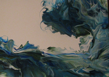 Peinture à l'acrylique sur toile de Nicolas Epinoux: tsunami 