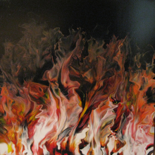 Peinture à l'acrylique sur toile de Nicolas Epinoux: fire fox 